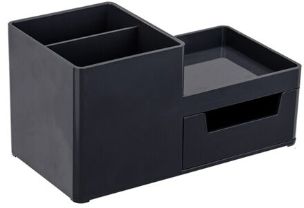 Bureau Briefpapier Houders Met Lade Organizer Office School Penhouder Briefpapier Organisator Multifunctionele Plastic Opbergdoos zwart