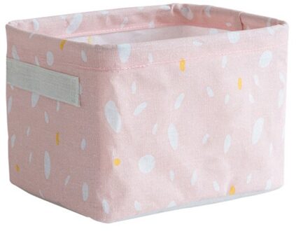 Bureau Kleding Diversen Organizer Tassen Opvouwbare Opbergdoos Kleine Speelgoed Cosmetische Case Mand Stof Katoen Thuis Opslag Mand roze