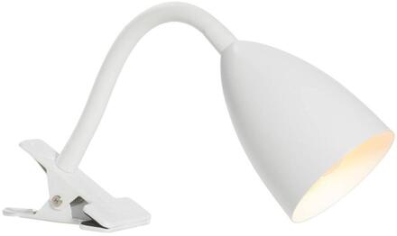 Bureau-klemlamp Knijper - - E14 - 35xØ9 Cm - Metaal - Wit