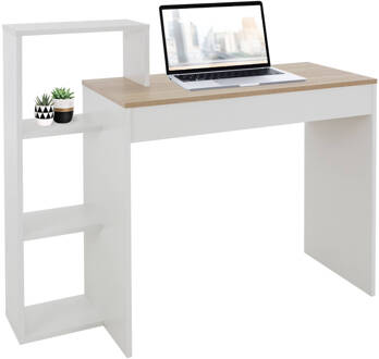 Bureau met legplank 110x72x40 cm Wit/Sonoma Eik Hout ML Design