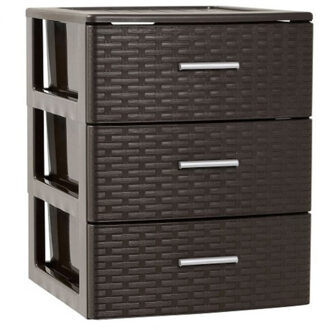 Bureau organizer - 3 lades - rotan bruin - 39 x 36 x 46 cm - Ladeblok