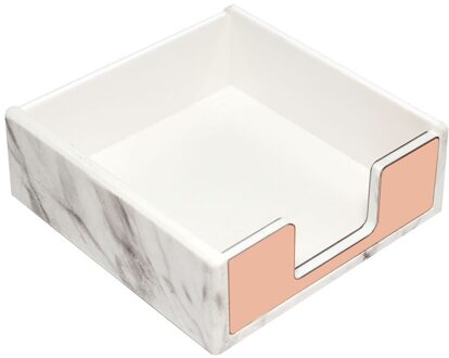Bureau Organizer Decor Marmer Print Desktop Sticky Memo Note Cube Houder Memo Pad Kaarten Dispenser Rose Gold roos goud