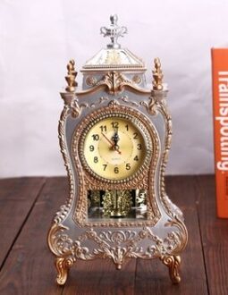 Bureau Slinger Wekker Vintage Klok Klassieke Kabinet Creatieve Keizerlijke Inrichting Zitten Slingeruurwerk wit