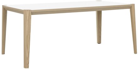 Bureau tafel Absolu 180 cm breed in wit met eiken Eiken,Wit