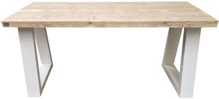 Bureau - Vancouver - Industrial wood - Hout Hout - Werkbureau Wit