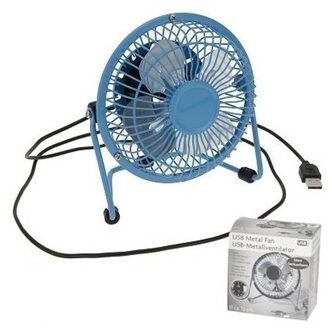 Bureau ventilator - mini - blauw - op USB - 15 cm - verkoeling - zomer