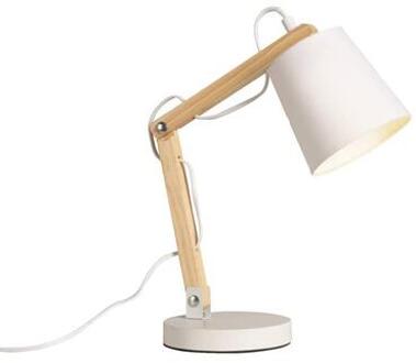 Bureaulamp Olaf - wit - 40xØ14cm - Leen Bakker