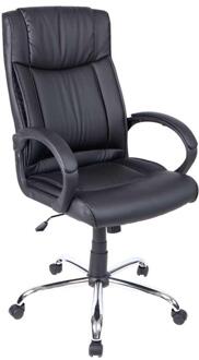 Bureaustoel Boston - Metaal/Lederlook - Zwart