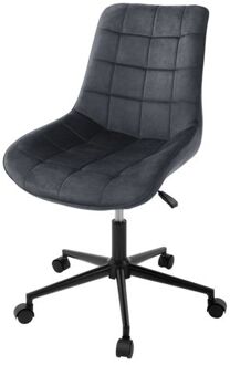 Bureaustoel op wielen grijs met fluwelen bekleding en metalen frame ML design