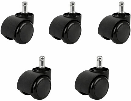 Bureaustoel wielen - 5x - 11 mm - stil en krasvrij - geschikt voor kantoor / gaming stoel