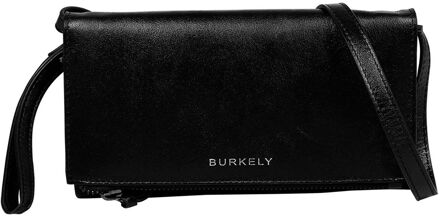 Burkely Creased Crystal Phone Bag black damestas polstasje Zwart - H 12 x B 20 x D 3 cm