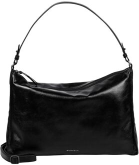 Burkely Creased Crystal Wide Hobo black schoudertas dames Zwart - H 28 x B 40 x D 8.5 cm