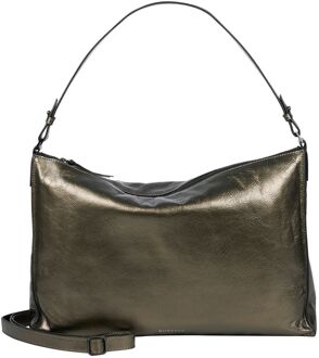 Burkely Creased Crystal Wide Hobo gun metal schoudertas dames Grijs - H 28 x B 40 x D 8.5 cm