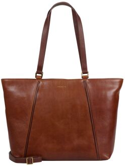Burkely Fine Florence Laptop Schoudertas 15.6" chestnut damestas Bruin - H 33 x B 37 x D 12 cm