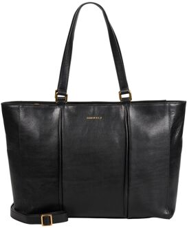 Burkely Fine Florence Laptop Werktas - 13.3" laptopvak - zwart schoudertas dames - H 29 x B 35,5 x D 9,5 cm