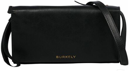 Burkely Fine Florence Phonebag black crossbody dames polstasje Zwart - H 12.5 x B 20 x D 3.5 cm