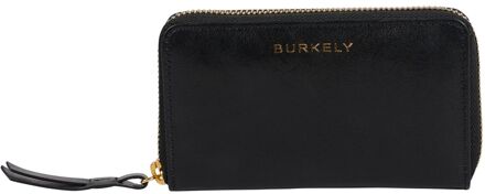 Burkely Fine Florence Portemonnee Medium - met ritssluiting - zwart dames portemonnee - H 9 x B 14 x D 9 cm