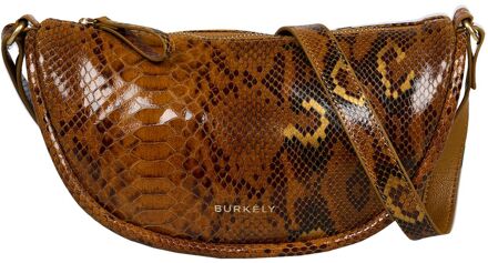 Burkely Vintage Veda Crossover Bag python crossbody dames Bruin - H 14 x B 26 x D 10 cm