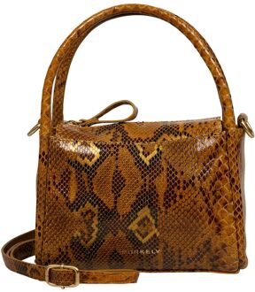 Burkely Vintage Veda Handbag python handtas dames Bruin - H 14 x B 20 x D 6 cm