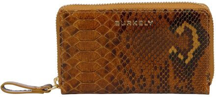 Burkely Vintage Veda Medium Zip Around Wallet python dames portemonnee Bruin - H 9 x B 14 x D 2 cm