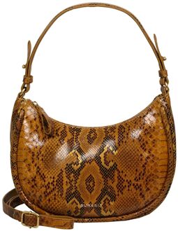Burkely Vintage Veda Shoulderbag python damestas Bruin - H 16 x B 27 x D 10 cm