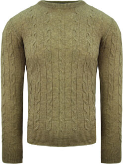 Burlington Kabel Heren Bruine Trui - XL