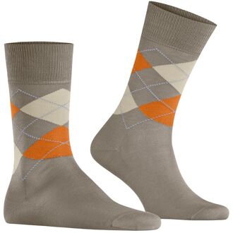 Burlington Manchester Sok Ruit Grijs 4180 Oranje