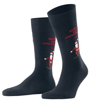 Burlington Snowboarding Santa Cotton Sock * Actie * Blauw - Maat 40/46