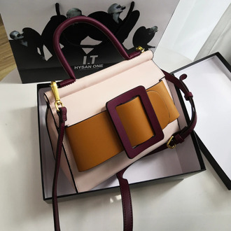 Burminsa Autumn Panelled Belt Shoulder Bags Women Fashion Belt Design Small Handbags High Qulity PU Leather Crossbody Bags 2020