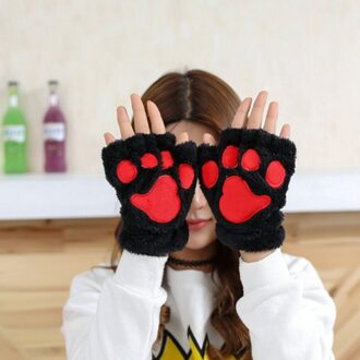 burst van volwassen handschoenen vrouwelijke winter zachte halve dikke vrouwen dikke winter warm katten beer klauwen pluche handschoenen st-2