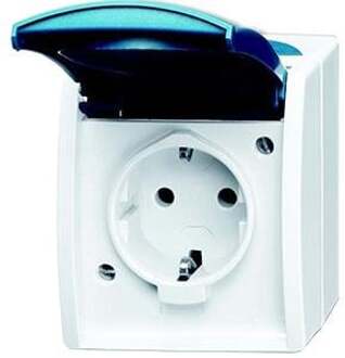Busch-Jaeger Wandcontactdoos met randaarde Busch-Jaeger spatwaterdicht Ocean opzetstuk Blauw-groen 20 EW-53