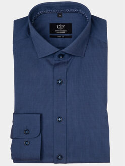 Business hemd lange mouw cityhemd body fit 1/1 arm 213011947/607 Blauw - 44 (XL)