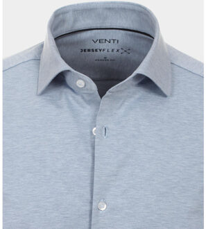 Business hemd lange mouw kent modern fit jerseyflex 123963800/100 Blauw - 43 (XL)