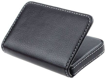 Business ID Creditcardhouder Mannen en Vrouwen Metalen Vintage Aluminium Doos PU Leather Card Wallet zwart