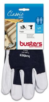 Busters Handschoenen Tropic Leder Zwart/wit L