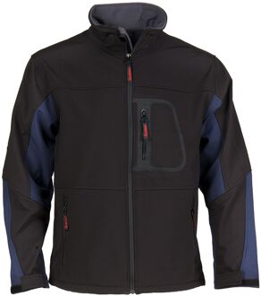 Busters Softshell Jas Comfort Zwart/blauw Xl