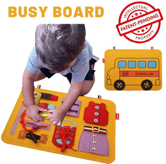 Busy Board Montessori Toys Activity Board Educational Learning Toys For Children Comes With 9 Different Buckles For Children