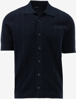 BUTCHER OF BLUE Casual Shirt RIPLEY KNIT SHIRT donker blauw - S;M;L;XL