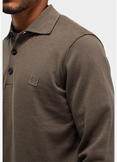 BUTCHER OF BLUE Polo lange mouw clifden co m2616021/708 - maat L Grijs