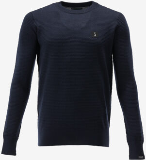 BUTCHER OF BLUE Trui STRUCTURE CREW donker blauw
