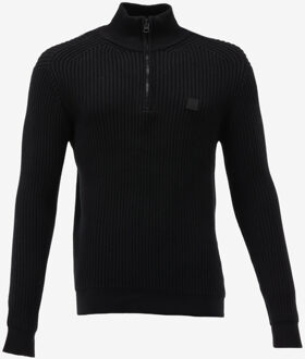 BUTCHER OF BLUE Trui THIN MK. 2 HALF ZIP zwart - S