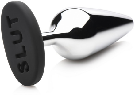 Butt Slut - Metalen en Siliconen Anale Plug - Zilver - Butt Slut - Metalen en Siliconen Anale Plug - Zilver