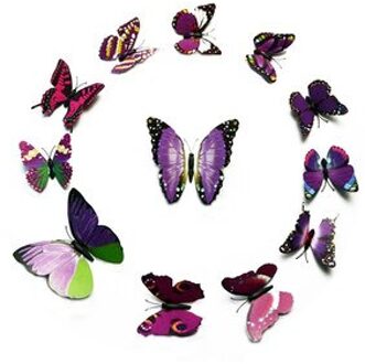 Butterfly 3D decorative sticker decorative fridge magnet paars