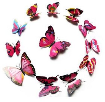 Butterfly 3D decorative sticker decorative fridge magnet roze
