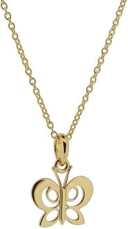 'Butterfly' Dames 925 Sterling Zilveren Ketting met Hanger - Goud ZH-7074/1