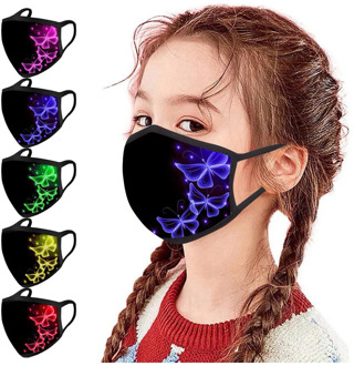Butterfly Print Children's Mask Protective Mask Black Reusable Face Mask Breathable Mouth Cover Washable Mouth Mask mascarillas