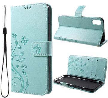 Butterfly Series iPhone XR Wallet Case - Cyaan