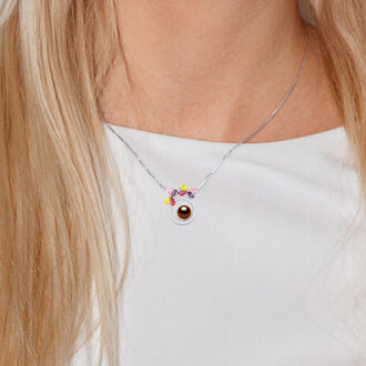 BUTTERFLY zoetwater parel Ronde 8-9mm Chocolate 925 - maat Chocoladebruin