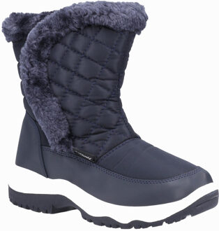 Butterrow Textiel Dames Marineblauwe Winterlaarzen Halverwege De Kuit Navy - EU 38 / UK 5