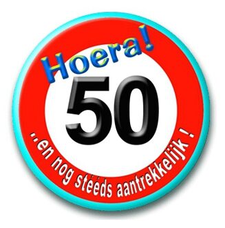 Button Klein - 50 Jaar Verkeersbord Multikleur